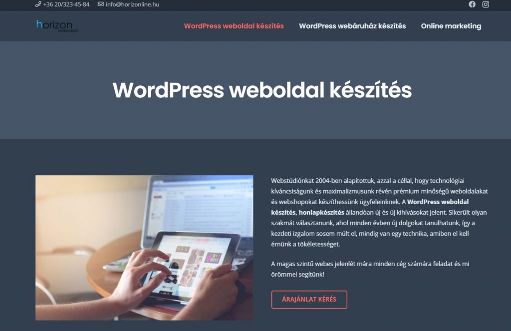 Népszerű WordPress weboldal készítés Népszerű WordPress weboldal készítés
